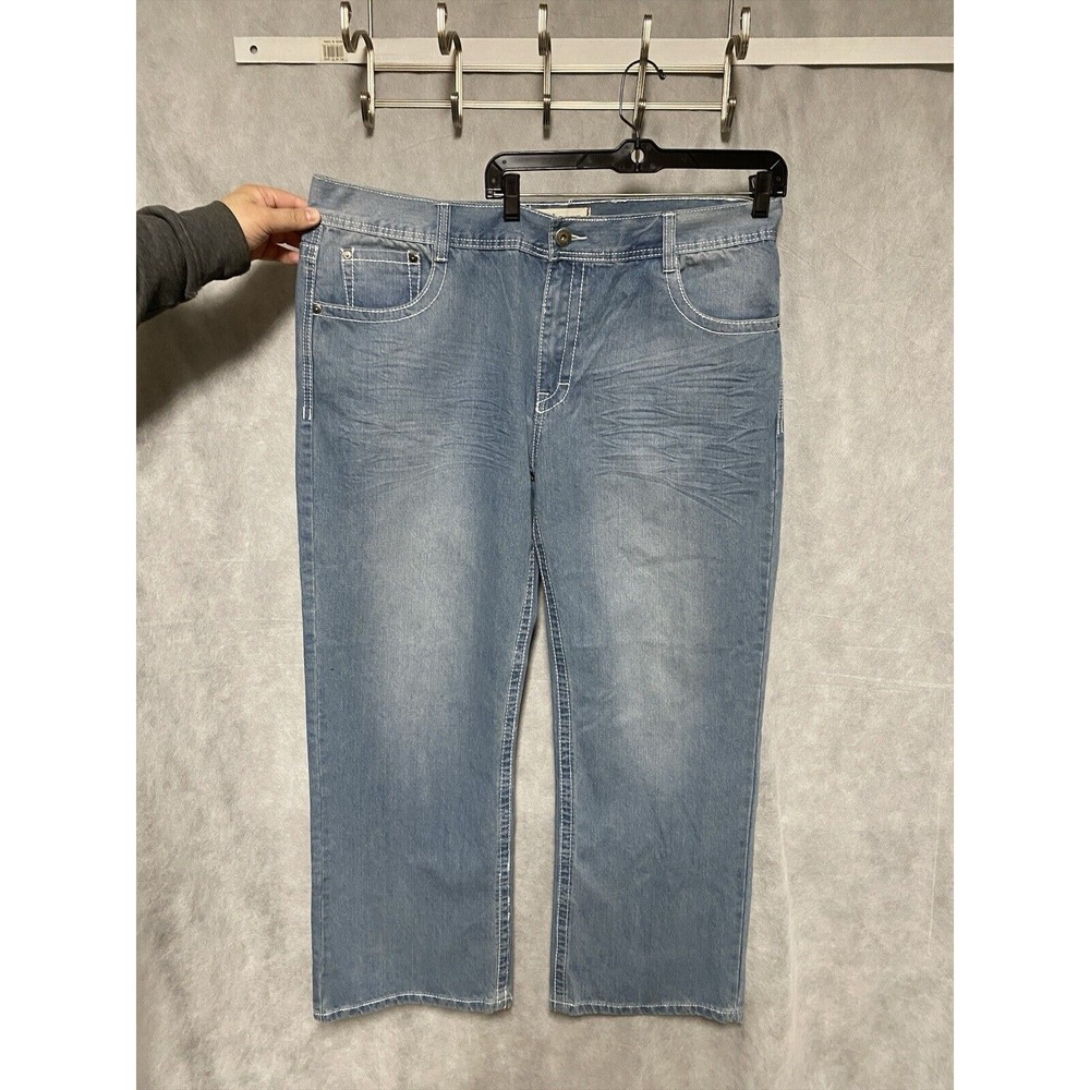 Basic Code Jeans‎ Men 42X32 Denim Cowboy Western Relaxed Baggy Wide Leg Skating